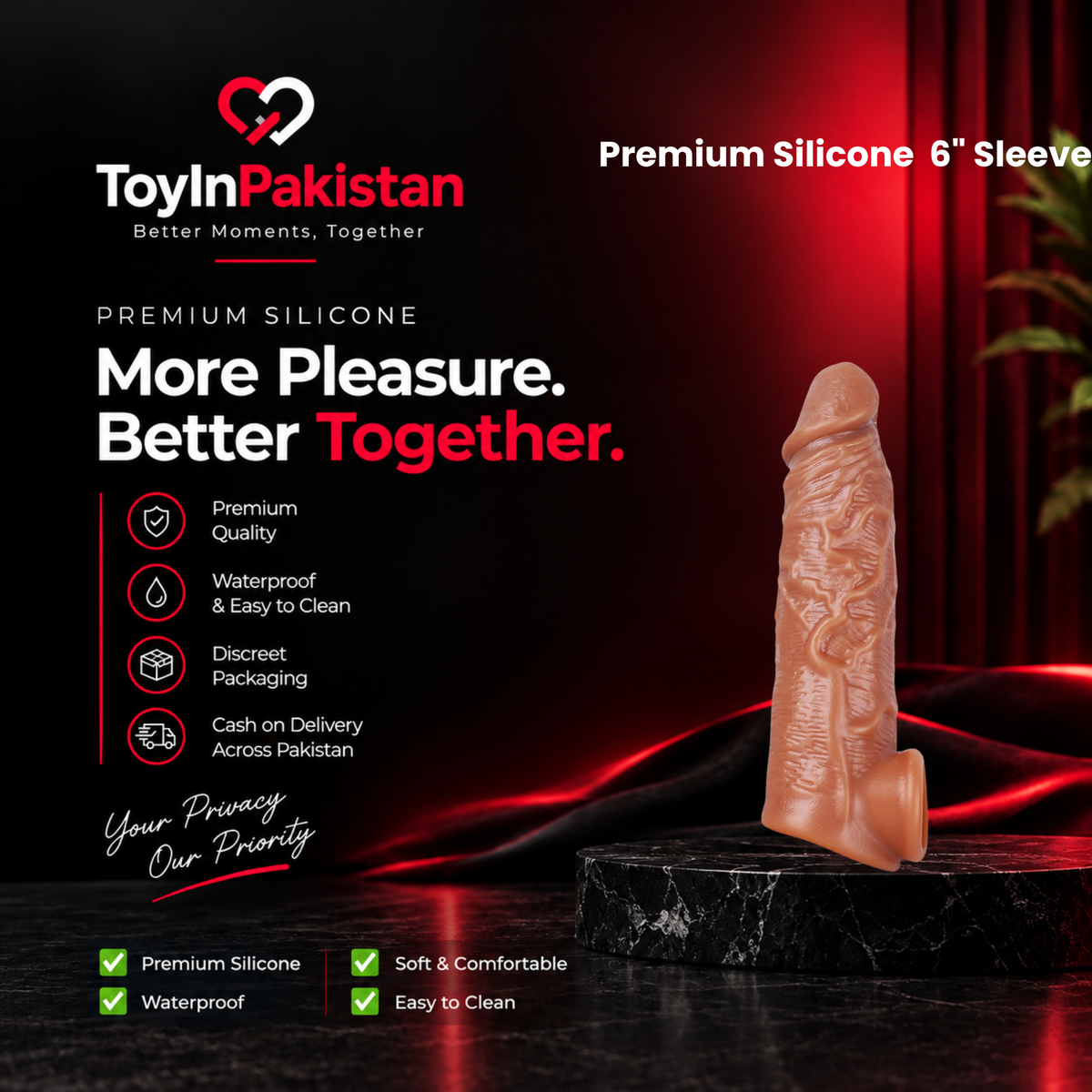 Buy 6.5 Inch Sleeve Condoms in Pakistan - Sex Toys