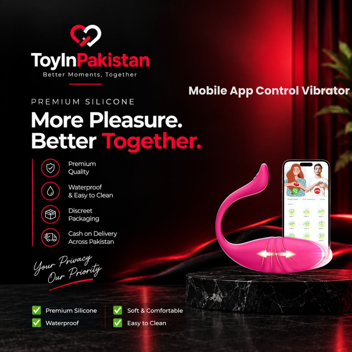 Mobile App Control Vibrators - Sex Toys in Pakistan